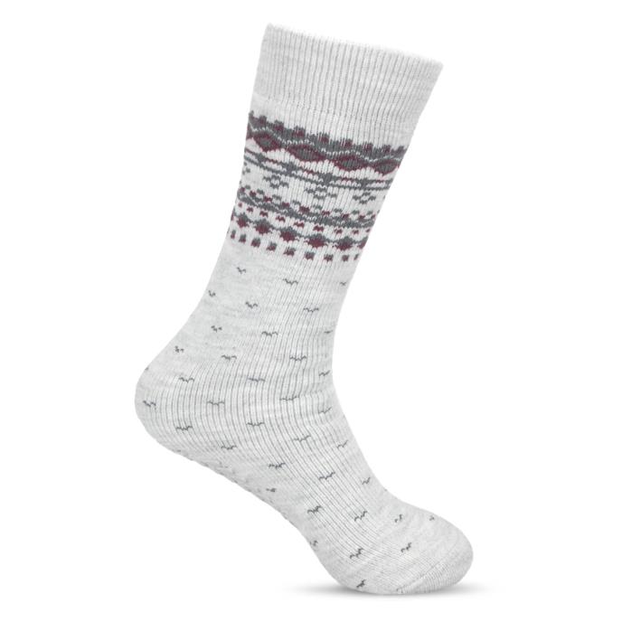 totes toasties® Mens Thermal Brushed Original Slipper Socks Grey Fair Isle Extra Image 3
